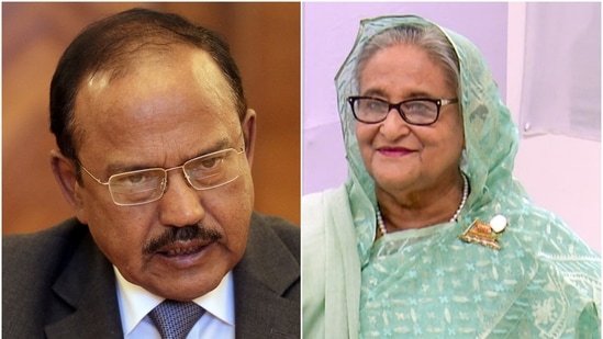 NSA Ajit Doval meets Bangladesh's Sheikh Hasina upon her arrival in India