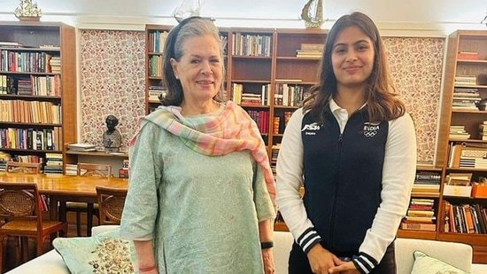 Olympic medalist Manu Bhaker meets Sonia Gandhi, sets sights on 2028 Los Angeles Games